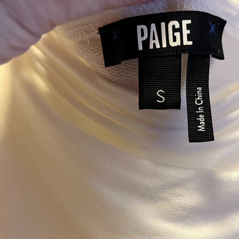 Paige Women's Suvi Long Sleeve Boat Neckline Bodysuit Blouse Ivory Color Size S - Picture 6 of 6
